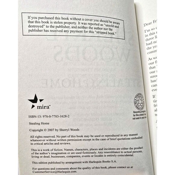 Stealing Home – Sherryl Woods Romance Novel – Romancecore - Picture 3 of 8